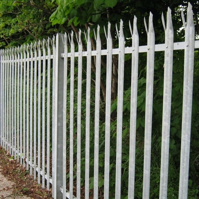 Galvanized Steel W Pale Security Palisade Fence Wrought Iron 1.8m