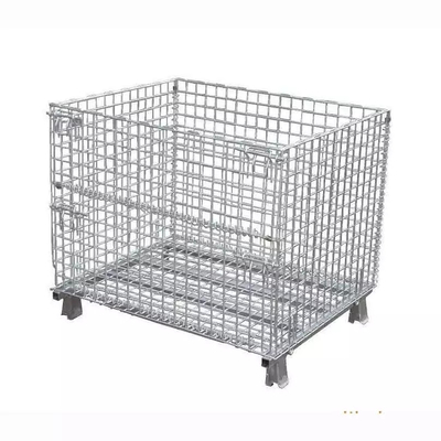 Folding Warehouse Detachable Industrial Wire Mesh Containers Cargo Storage Cage