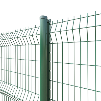 Square Post 3.2mm Security Welded Wire Mesh Fence 3d Curvy Pvc Coated Panel