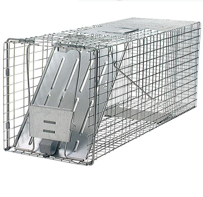 24x7x8'' Collapsible Live Animal Trap Cage 1x1 Inch Wire Mesh Galvanized