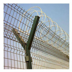 Y Post 2.5m Height Airport Security Fencing Powder Coated Razor Barbed Wire Anti Climb