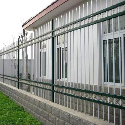 Easily Assembled 1.8m Height  Black  Metal Palisade Fencing Pvc Coated For Courtyard