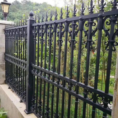 Black RAL Color  Wrought Iron Garden Fence 2400mmL X 2100mmH