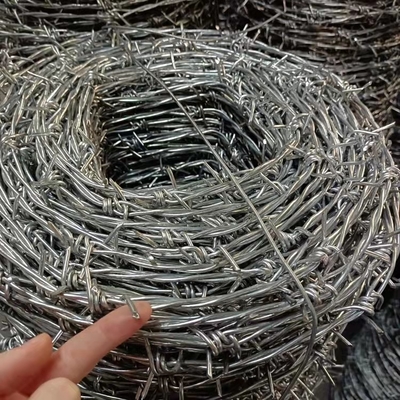 2.8mm~1.8mm Prison Barb Wire Fence Hot Dipped Galvanized Barbed Wire anti oxidation