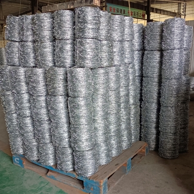 2.8mm~1.8mm Prison Barb Wire Fence Hot Dipped Galvanized Barbed Wire anti oxidation