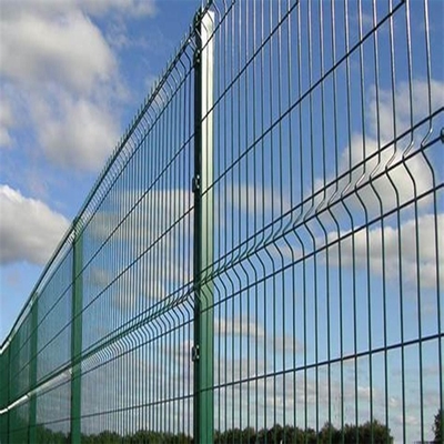 Decorative Wrought Iron 3D Wire Mesh Fence Green Vinyl Coated 1030mm height