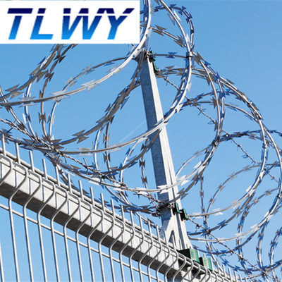 Prisons Protection Cross Razor Wire And Barbed Wire Bto-18 Bto-28