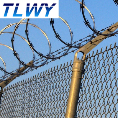 Iso9001 Certificated 0.5mm Concertina Barbed Wire Galvanized Military