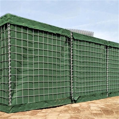 Olive Green Gabion Military Sand Wall Hesco Barrier PVC Coated 300g/M2