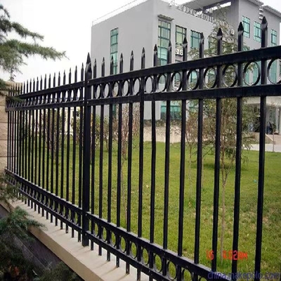 TLSW Blue White Picket Wrought Iron Fence Panels Rustproof