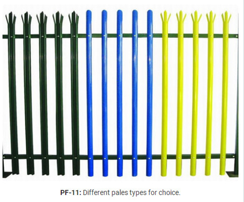 D Pale 65mm Steel Garden Palisade Fencing 60x60mm 80x80mm