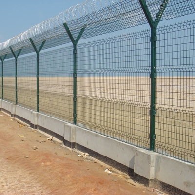 Double Wire Airport Security Fencing 1.2m 1.8m 2.0m Barbed Wire Fence