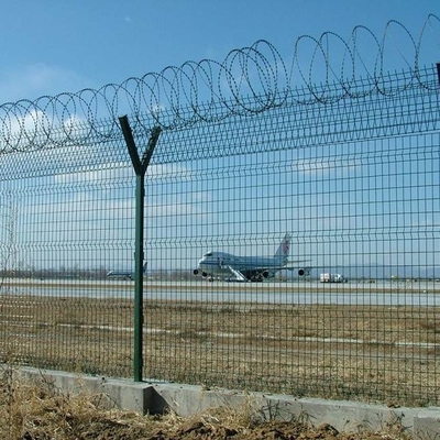 Y Type Galvanized Steel  Airport Security Fencing PVC Coated