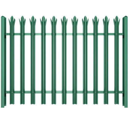 Height 1500mm D Section Palisade Fencing Pales PVC Coated