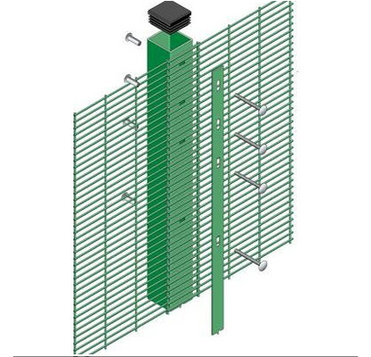 Green Coated Anti Terrorist 358 High Security Fence With High Voltage