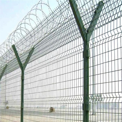50*100mm PVC Coated Airport Security Fencing Dip Galvanized