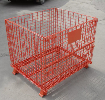 Dia 5.0mm-5.8mm Wire Mesh Container Warehousing Steel Storage Cages