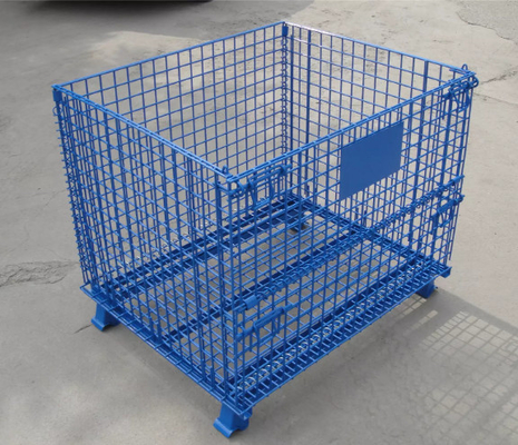 Dia 5.0mm-5.8mm Wire Mesh Container Warehousing Steel Storage Cages