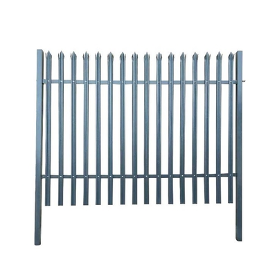 Galvanised Square Post Metal Palisade Fencing European Style For Road And Railway