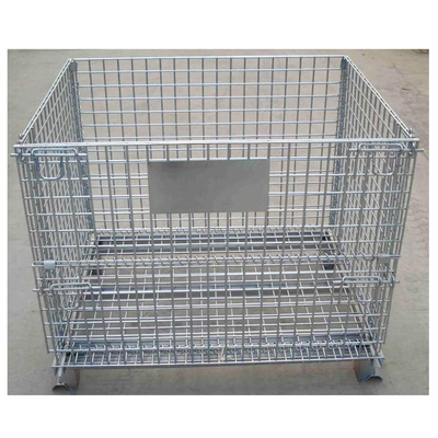 Galvanized 700kg Stackable Mesh Pallet Cages For Warehouse