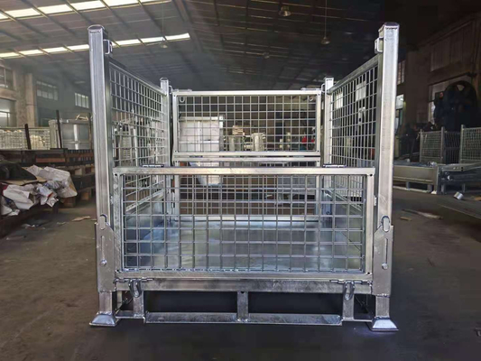 Heavy Duty 600kg Industrial Wire Mesh Containers Warehouse Storage Durable